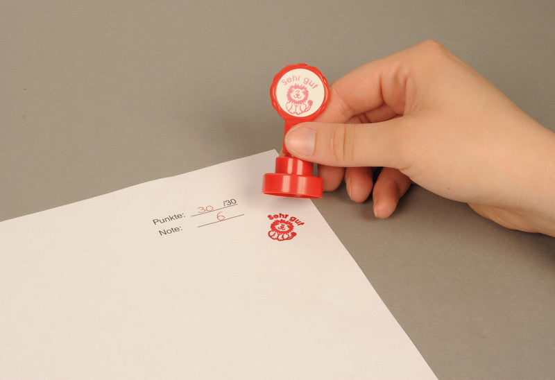 X-stamper Lehrerstempel-Set Xclamations – Motiv: Sehr gut, selbstfärbend, Kunststoff, Ø 22 mm, Deutsch