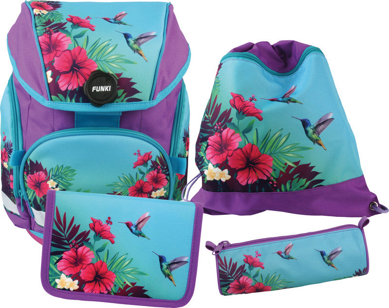 Funki Schulrucksack-Set – Joy-Bag – 4-teilig – Tropical – 25 l