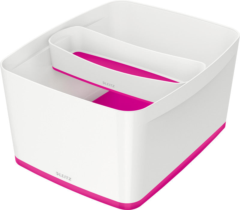 Leitz Aufbewahrungsbox – Kunststoff, weiss/pink, 31,8 × 19,8 × 38,5 cm