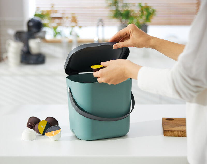 Rotho Recyclingbox Albula – 6 l – Kunststoff, rechteckig – Mistelgrün