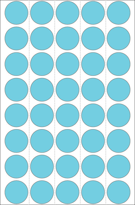 HERMA Haftetiketten – rund Ø 19 mm, permanent, blau, 111 × 170 mm, 32 Blätter (1'280 Stk.)