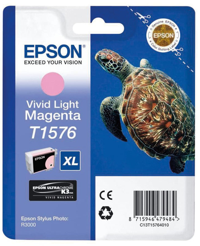 Epson Tintenpatrone T1576, Magenta, 25,9 ml – für Inkjetdrucker/Multifunktionsgeräte