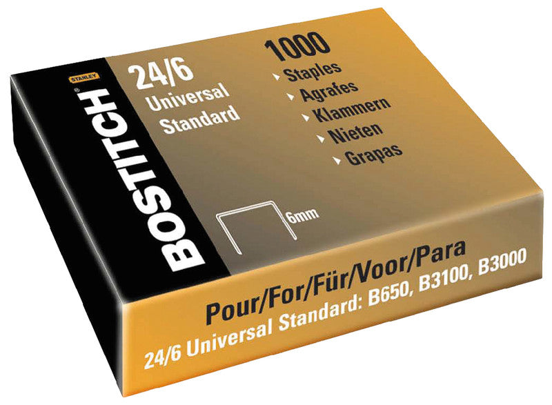Bostitch Heftklammern – 6 mm – Metall, silber – 1000 Stk.