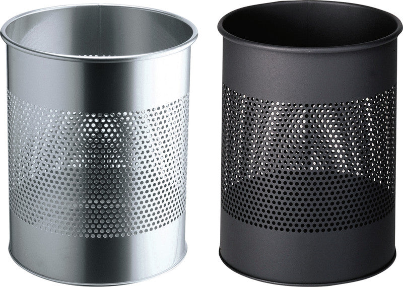 Durable Papierkorb – 15 l – Metall, Anthrazit – Ø 260 × H 315 mm