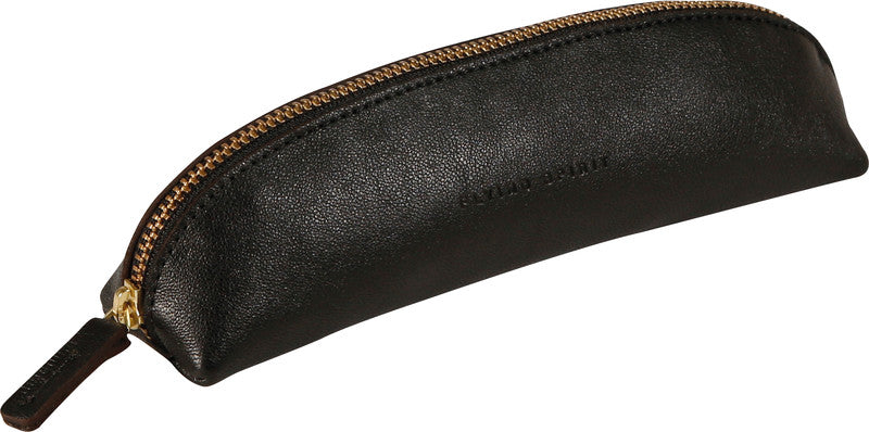 Clairefontaine Flying Spirit Etui Schlamperetui, leer – schwarz – Leder – 18 × 5,5 × 15,3 cm
