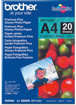 Brother Fotopapier – glänzend, A4, 260 g/m², 20 Blätter – für Tintenstrahldrucker
