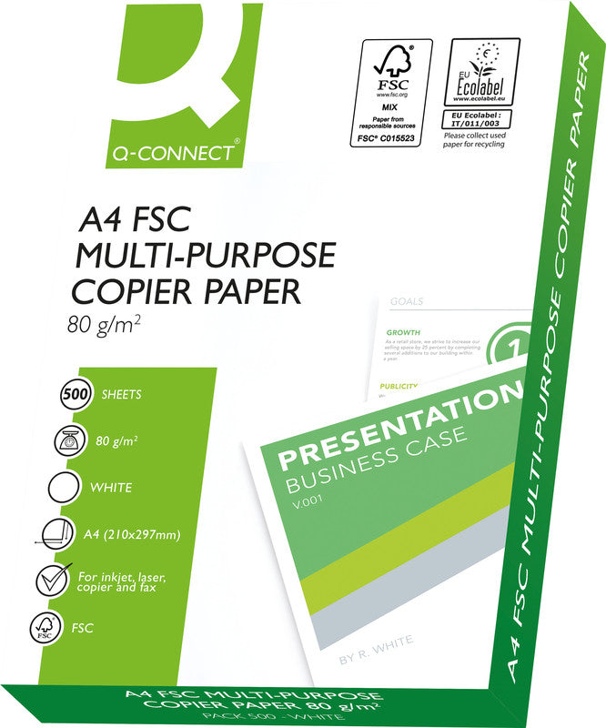 Q-Connect Universalpapier hochweiss – A4, 80 g/m², FSC – 500 Blatt