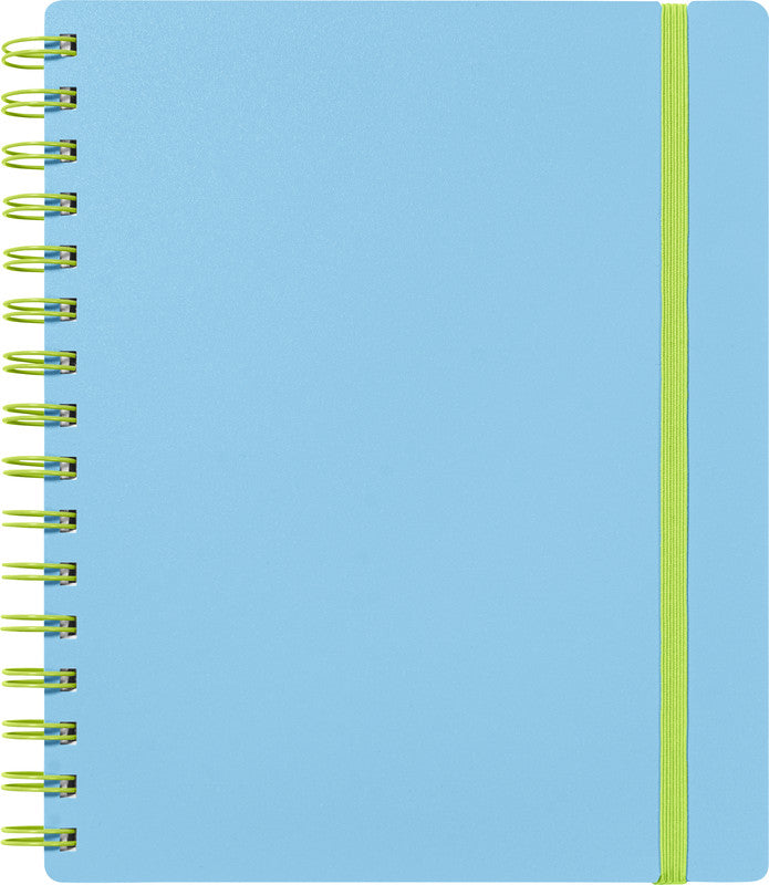 Kolma Collegeblock, Spiralbindung, Softcover, 100 Blatt, 2-fach gelocht, perforiert, 70 g/m² – Blau/Grün
