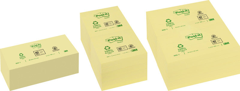 Post-it Haftnotizen – 127×76 mm – Gelb, 100 Blatt, PEFC