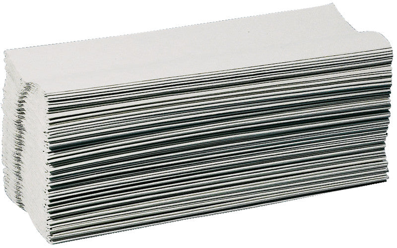 Falthandtücher C-Falz – 1-lagig, Grau – 250 × 330 mm – Für Falthandtuchspender bis 250 mm Breite