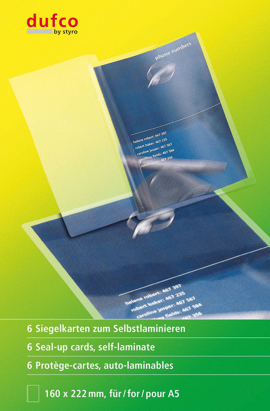 Dufco Selbstlaminierfolien A5, glatt – 100 µm, 6 Stk.