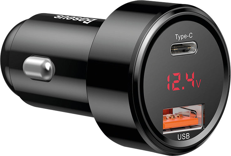 Baseus KFZ-Ladegerät – 45 W, 1× USB-C + 1× USB-A – für Fahrzeuge mit 12–24 V Zigarettenanzünder
