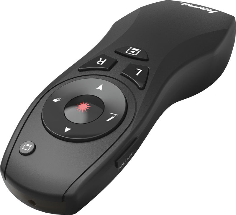 Hama X-Pointer 6 in 1 – Presenter – Roter Laser, 2,4 GHz, Bluetooth, Dongle, Reichweite 15 m, Air-Maus-Funktion