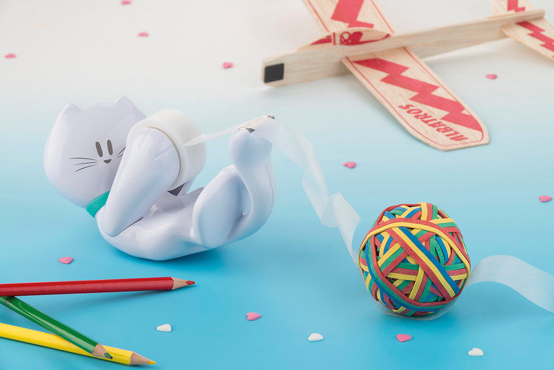 Scotch Tischabroller Cat-810 – für Rollenbreite bis 19 mm, für Bandlänge bis 33 m, für Kern 1", rutschfest
