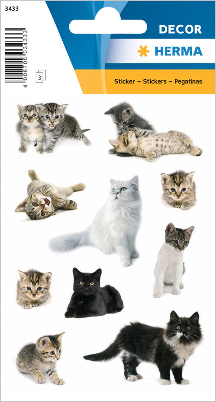 HERMA Schmucketiketten Decor Tiere – 84 × 120 mm – sortiert – 3 Blatt