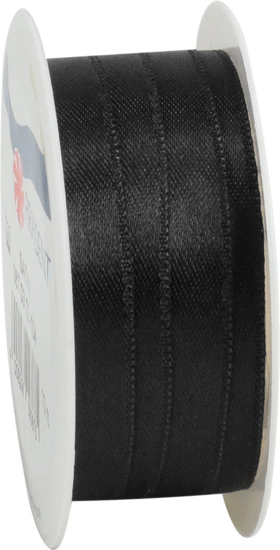 Präsent Geschenkband – Schwarz – Echte Webkante, Kunststoff – 10 mm × 10 m
