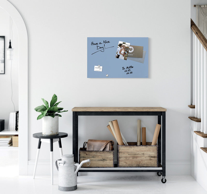 Sigel Whiteboard – 60 × 40 cm, Glas, magnetisch, Wandmontage, inkl. Montagesatz, Magnete