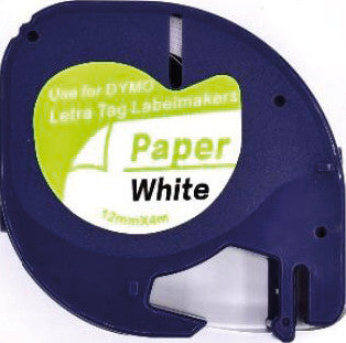 Keine marke eos Schriftband – 12 mm × 4 m, weiss, schwarz – LetraTag