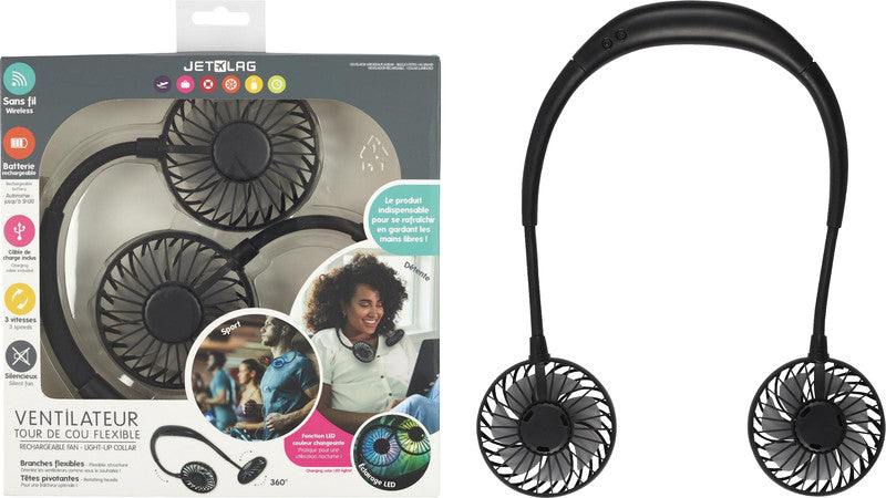 Handventilator – 3 Stufen, ca. 5 h, Micro-USB, Schwarz