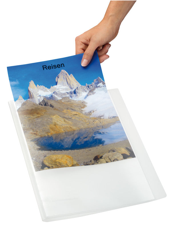 Kolma Schnellhefter Vario XL – A4, Kunststoff, transparent, Sichttasche, integrierte Abheftvorrichtung