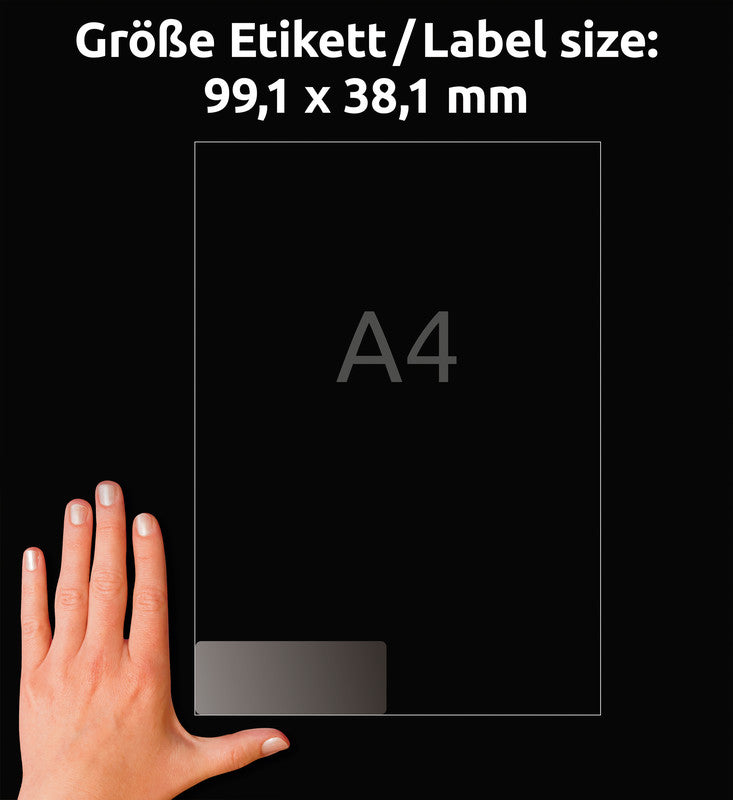 Avery Inkjet-Etiketten, 99 mm × 38 mm, transparent, Folie, permanent, 25 Blatt (350 Etiketten)