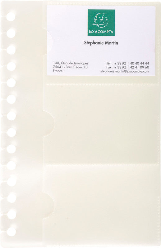 Exacompta Hüllen – für 55 × 85 mm – 10 Stk, transparent, Kunststoff (PP)