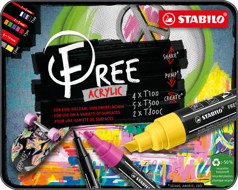 STABILO Acrylmarker – sortiert, 11-teiliges Set