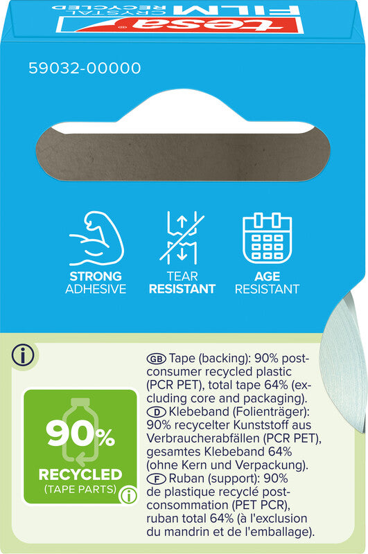 TESA Klebeband eco & crystal – 19 mm × 10 m, 1 Rolle