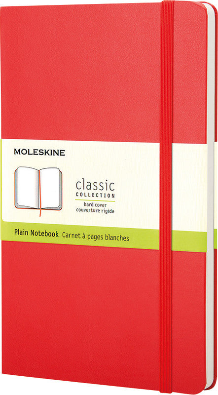 Moleskine Notizbuch, 130 × 210 mm, blanko, Leimbindung, Hardcover, 240 Seiten, 70 g/m² – rot