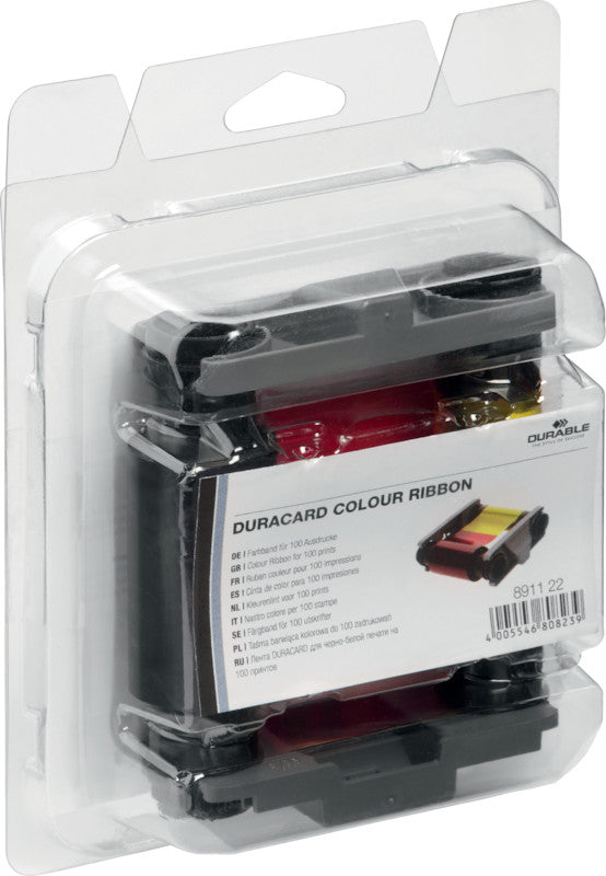 Durable Kartendrucker-Farbband Mehrfarbig – 100 Karten – für Duracard ID 300