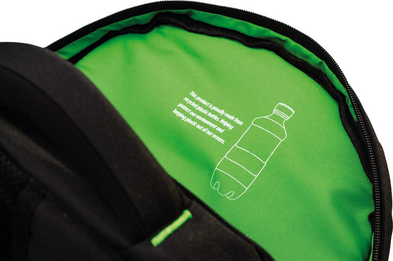 Q-Connect Notebook-Rucksack – für Notebooks bis 15,6", Aufsteckfunktion, recyceltes PET (rPET), schwarz