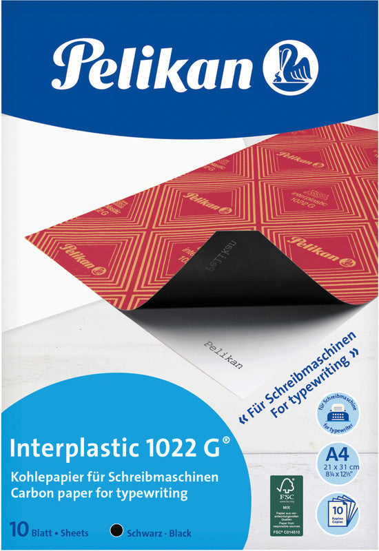 Pelikan Interplastik Kohlepapier Schwarz – A4, 10 Blatt