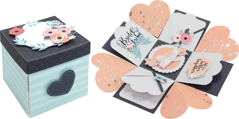 Folia Geschenkbox – Romantik – Bastelset – zum Basteln – 75 × 75 × 75 mm