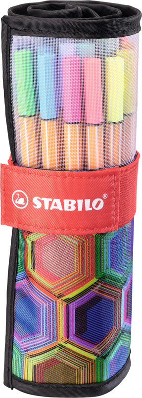STABILO Fineliner – 25er-Set 0,4 mm – 25 Farben, sortiert