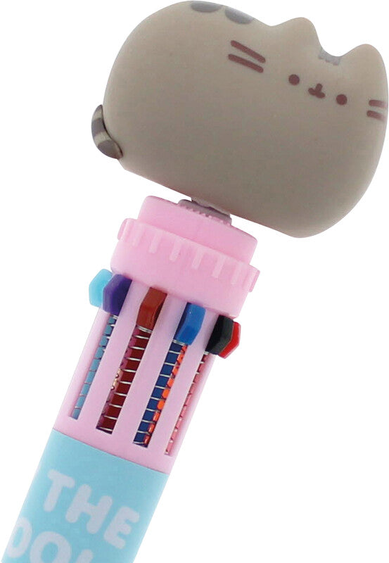 Pusheen Spinny Pen Multifunktions-Kugelschreiber – 10 Farben (Violett, Rot, Blau), Schiebe, Kunststoff