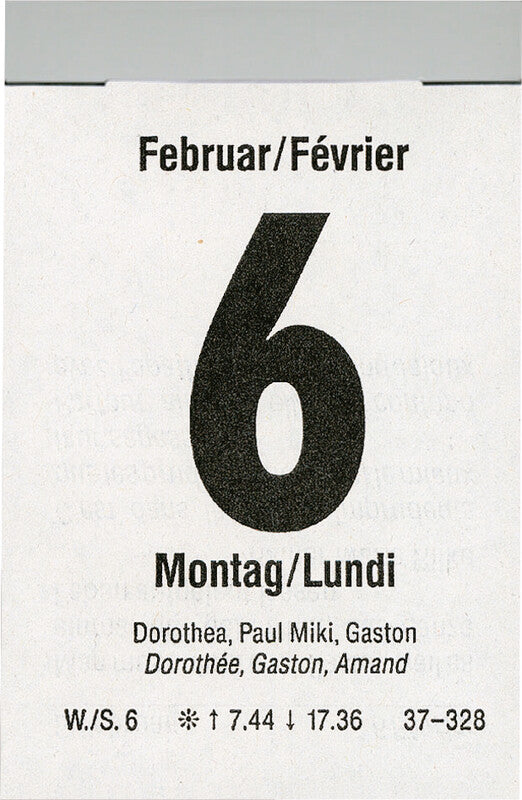 Biella Abreisskalender – 1 Tag/Blatt – zweisprachig Deutsch/Französisch – 2027 – 5,4 × 8 cm