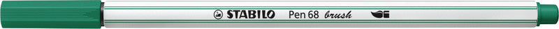 STABILO Pen 68 Brush Filzstift – Pinselspitze, 1 mm, wasservermalbar, türkisgrün