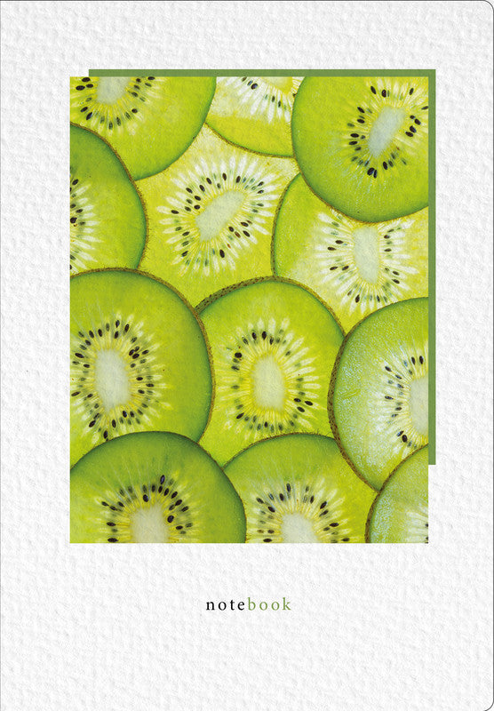 Natur verlag Notizbuch – A5 – 80 g/m² – gebunden, abgerundete Ecken, hellgrünes Lesebändchen, Kiwi Foto, FSC