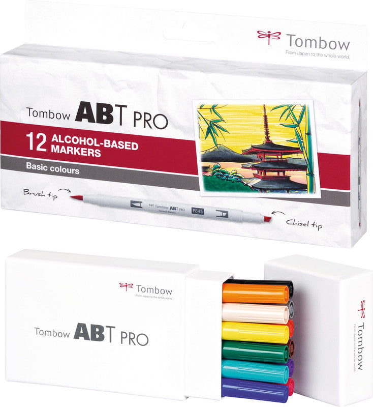 Tombow Filzstifte ABT PRO Dual Brush Pen, 12 Farben