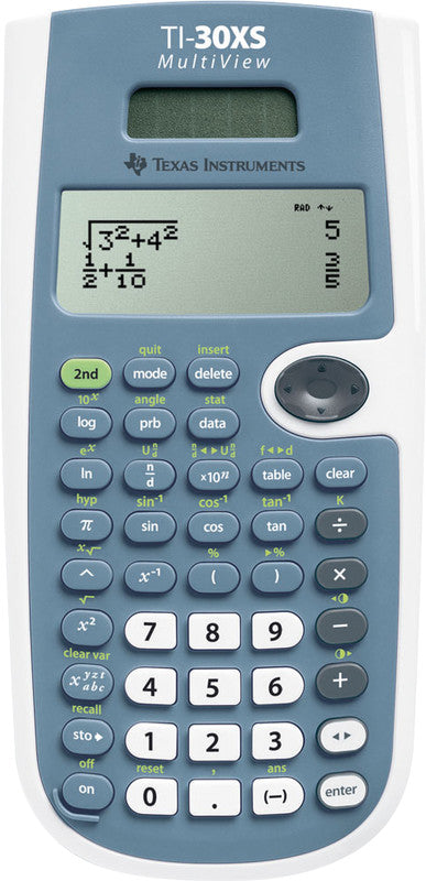 Texas Instruments Taschenrechner TI-30XS MultiView – 16-stellig, 4-zeilig LCD, Solar + Batterie, 85×185×15 mm
