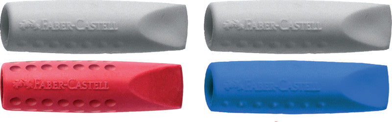 Faber-Castell Ersatzradierer – für Bleistifte – 2er-Pack – Kunststoff, sortiert – 10 × 40 × 10 mm