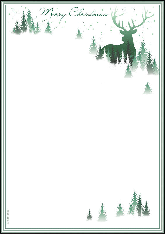 Sigel Motivpapier – A4, 90 g/m², Motiv: Weihnachtswald – für Inkjet/Laser/Kopierer – FSC – 25 Blatt
