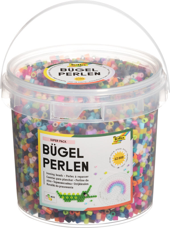 Folia Bügelperlen – midi, sortiert – 12000 Stück, Kunststoff
