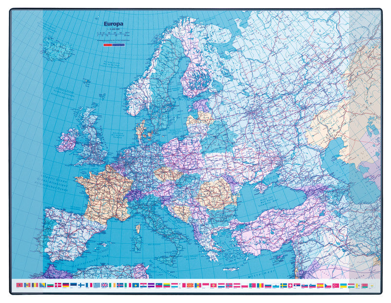 Hansa Schreibunterlage GeoPad – Europa, Deutsch – 650 × 500 mm – Kunststoff, rutschfest
