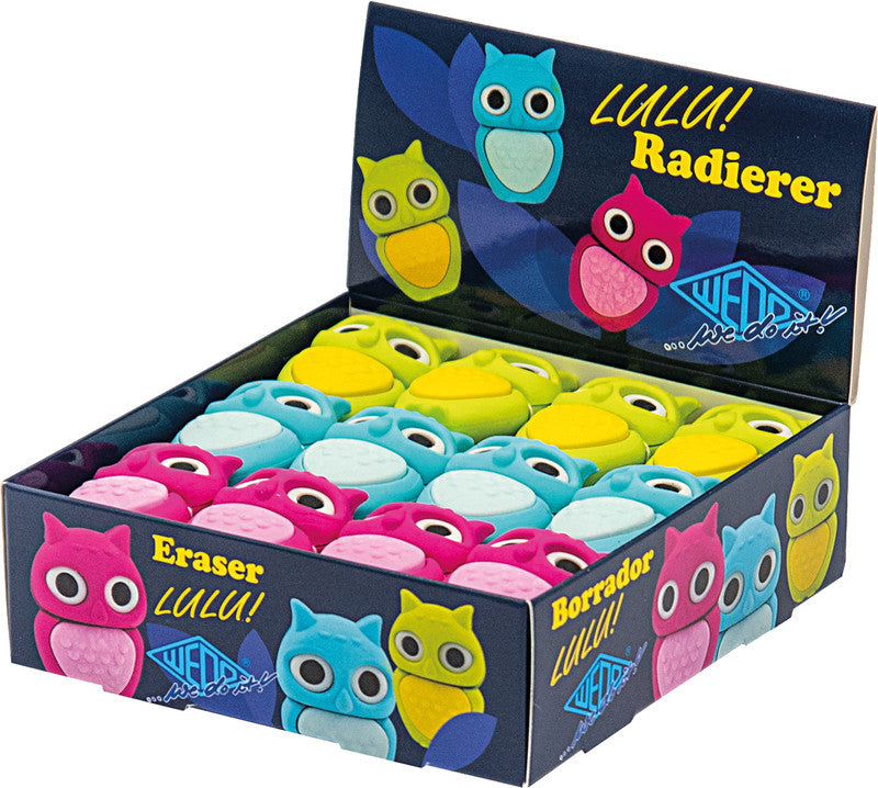Wedo Radierer – für Bleistifte – 27 × 40 × 18 mm – Kunststoff – sortiert (grün, blau, pink)