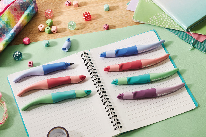 STABILO EASYoriginal Start Pastell – Tintenroller, mit Kappe, 0,5 mm, Blau, für Linkshänder