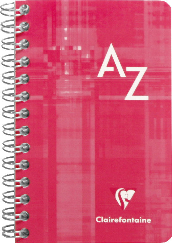 Clairefontaine Spiralheft A7, Register A–Z, kariert 5 mm, Karton, 50 Blatt, 90 g/m² – farbig sortiert