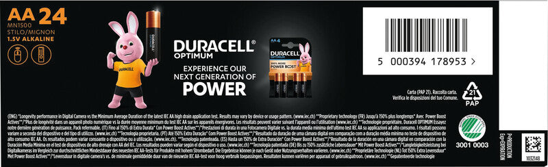 Duracell AA Batterien, Alkaline, 1,5 V – 24 Stk.