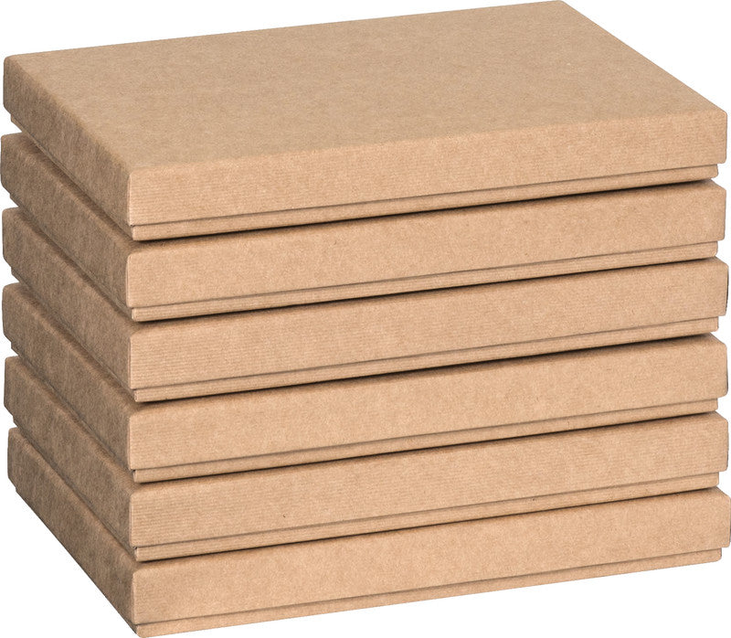 Stewo Geschenkbox Everyday One Colour – Strukturprägung, FSC-zertifiziert – 240 × 60 × 165 mm – Braun Kraft