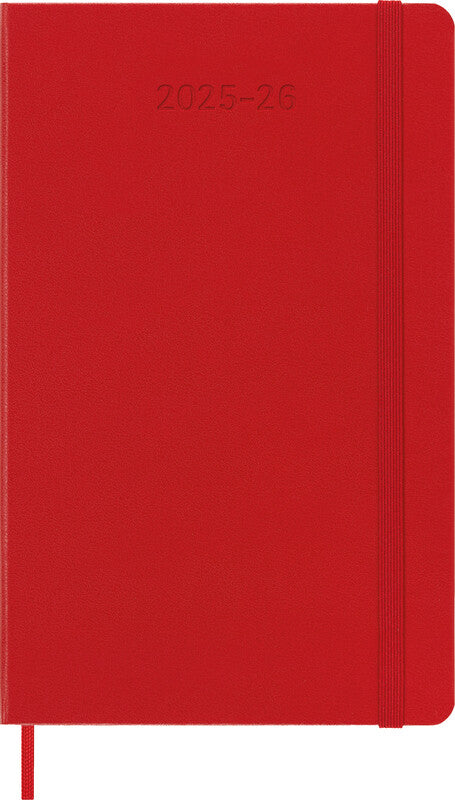 Moleskine Schüleragenda – 1 Woche pro Seite, gebunden, 13 × 21 cm, Aug–Jul, scharlachrot, FSC